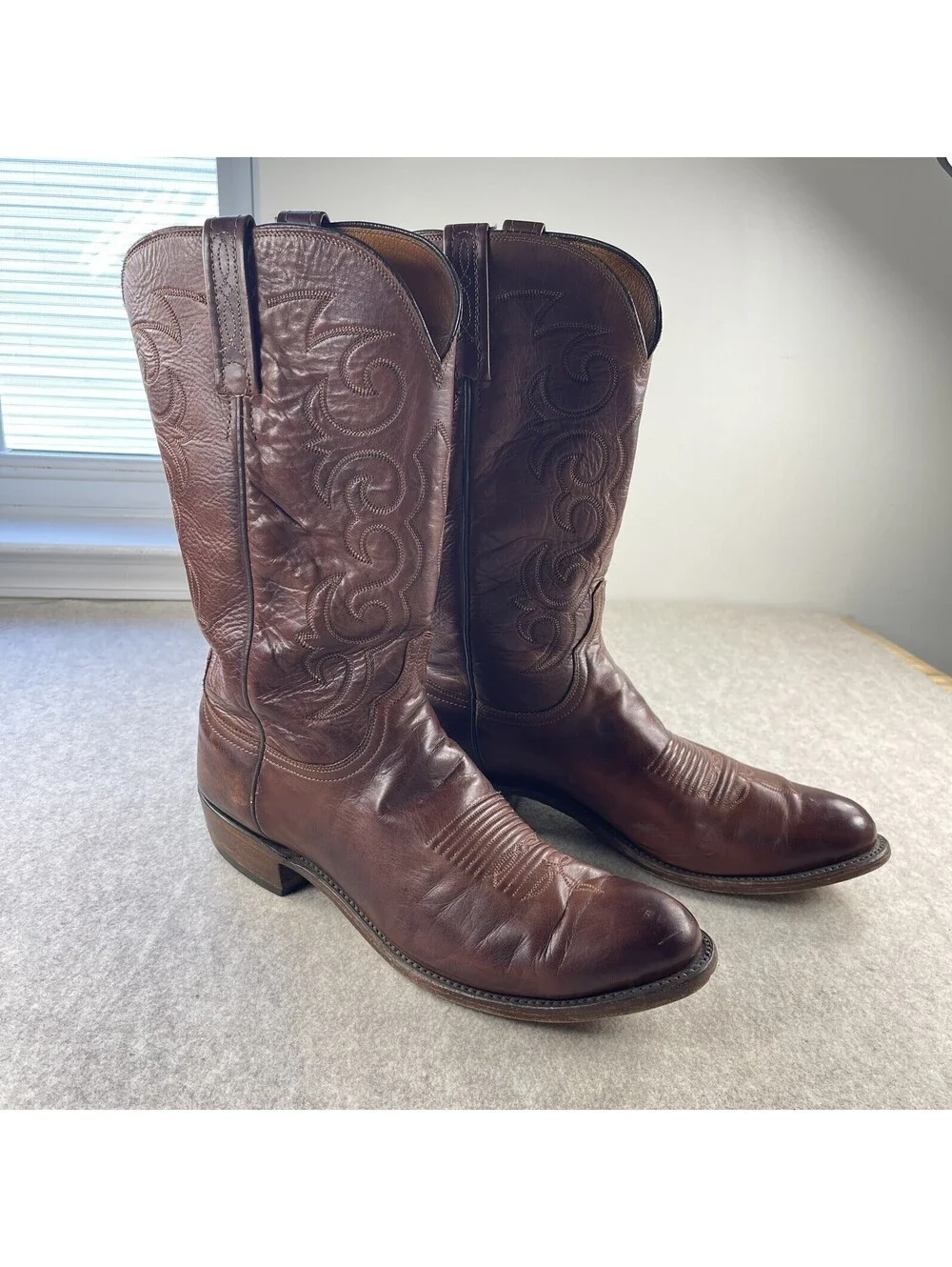 1883 Lucchese Western Cowboy Boots 11D Men’s Brown Leather N8879R8 made in USA